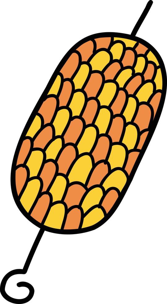 illustration de brochettes de maïs barbecue dessinés à la main vecteur