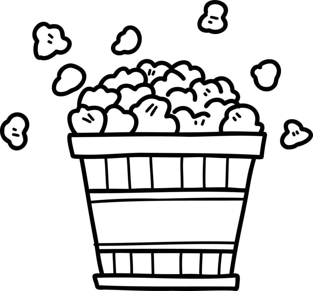 illustration de pop-corn dessiné à la main vecteur