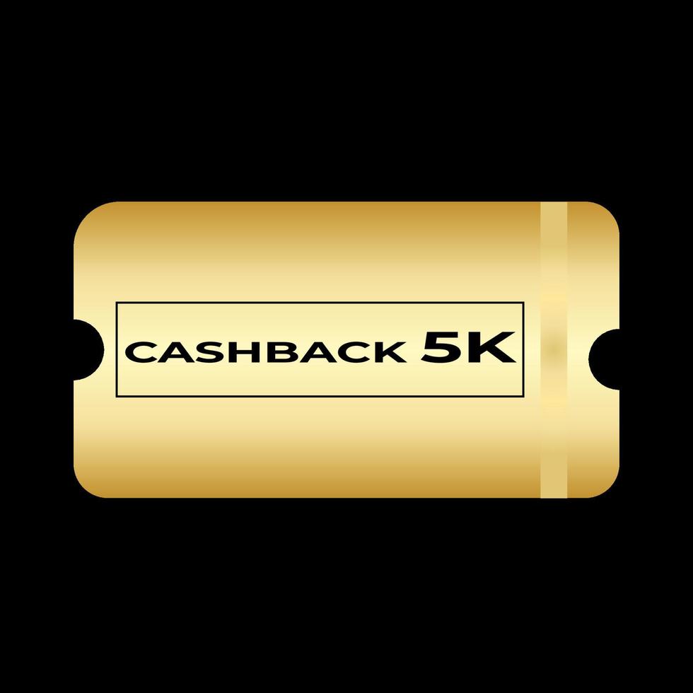 billet d'or coupon cashback 5k illustrateur vecteur