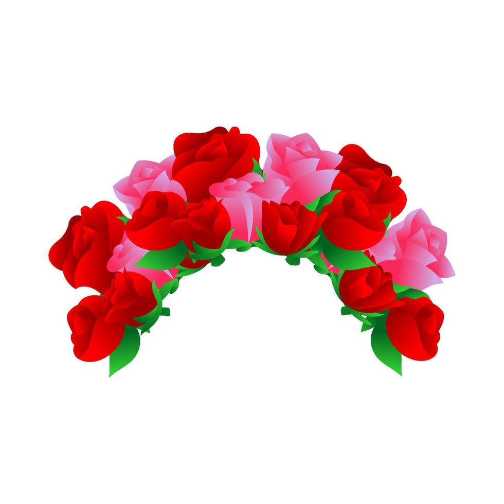 ornement de fleur de rose. décoration de fleurs roses. modèle d'ornement de mariage de fleur rose. illustration vectorielle de fleur rose vecteur