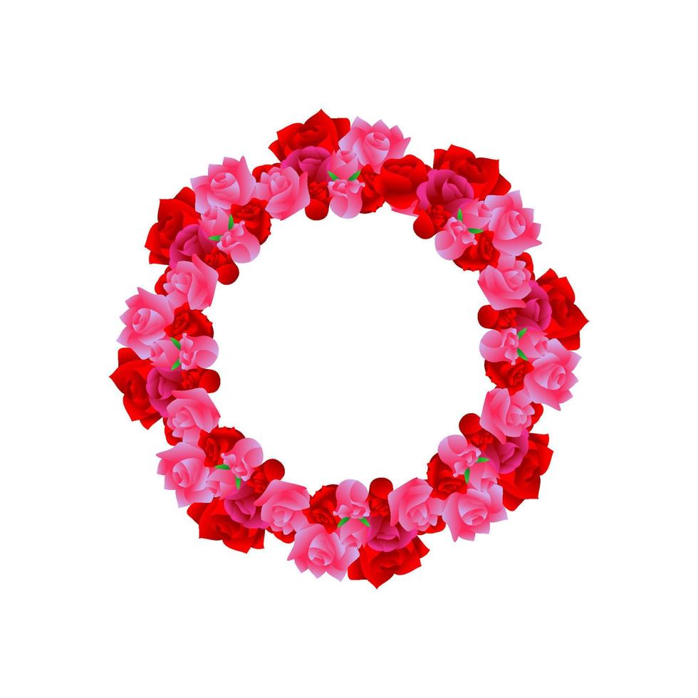 ornement de fleur de rose. décoration de fleurs roses. modèle d'ornement de mariage de fleur rose. illustration vectorielle de fleur rose vecteur