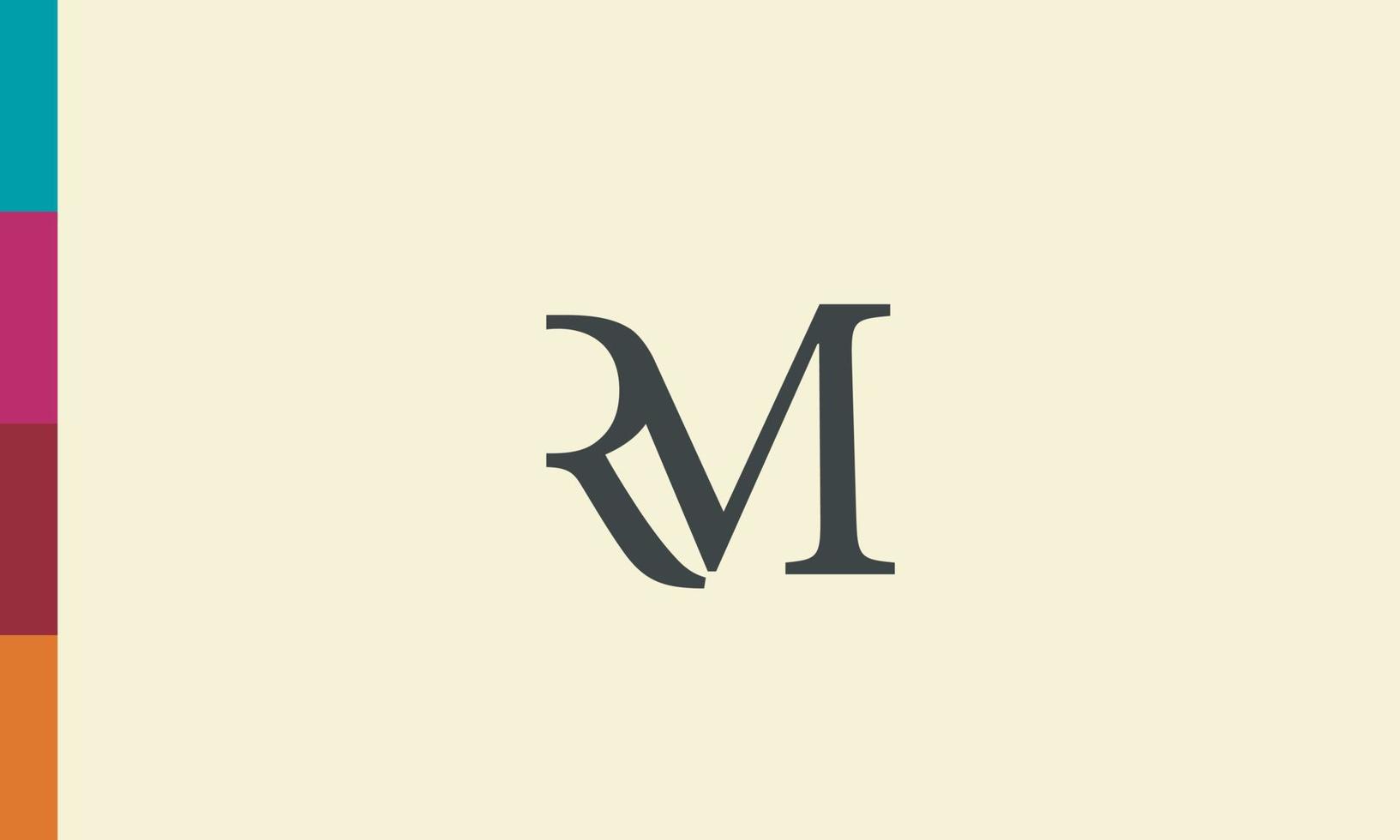 alphabet lettres initiales monogramme logo rm, mr, r et m vecteur