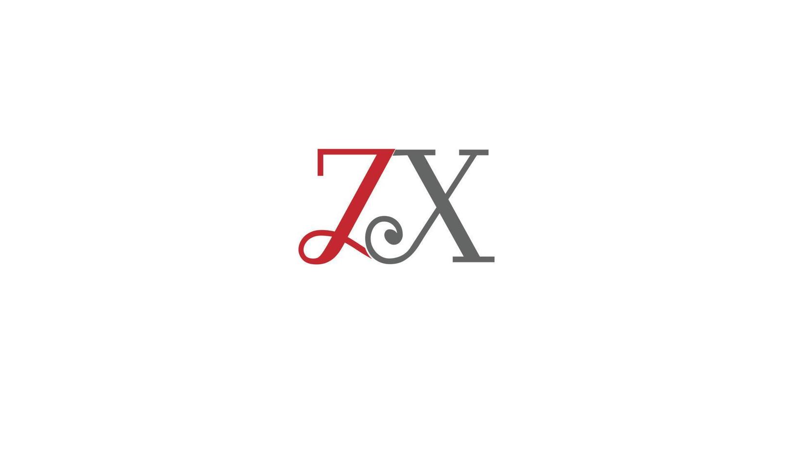 alphabet lettres initiales monogramme logo zx, xz, z et x vecteur