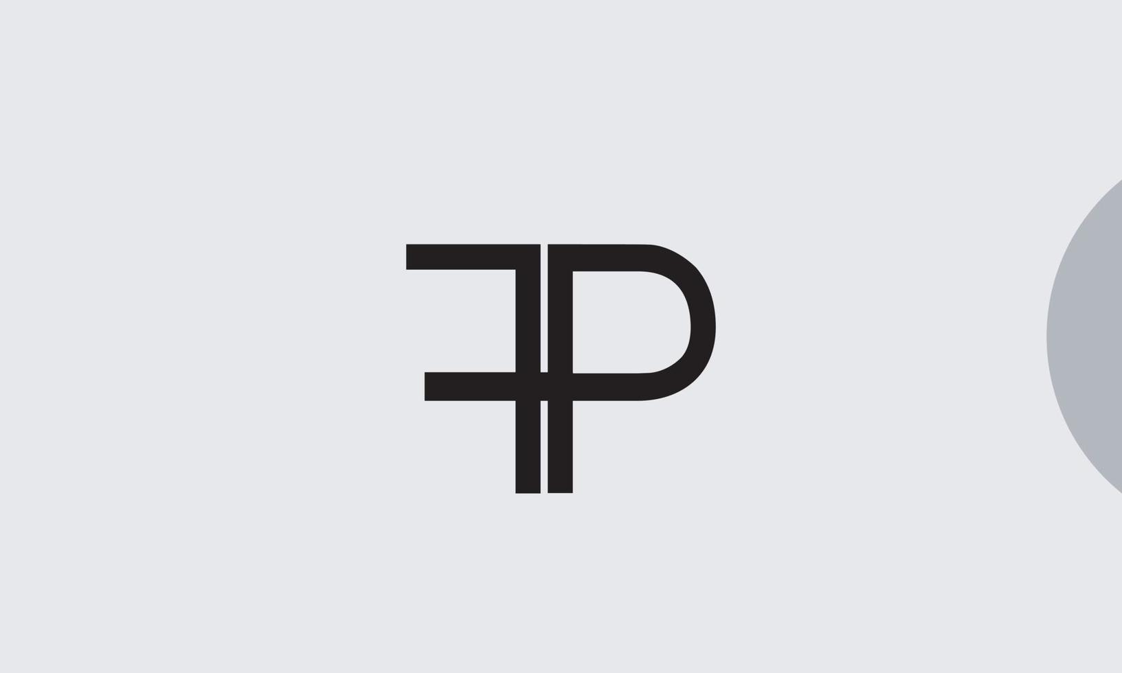 alphabet lettres initiales monogramme logo fp, pf, f et p vecteur