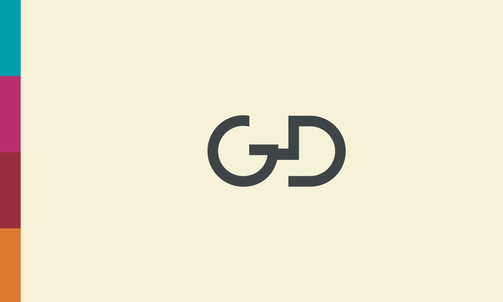 alphabet lettres initiales monogramme logo gd, dg, g et d vecteur