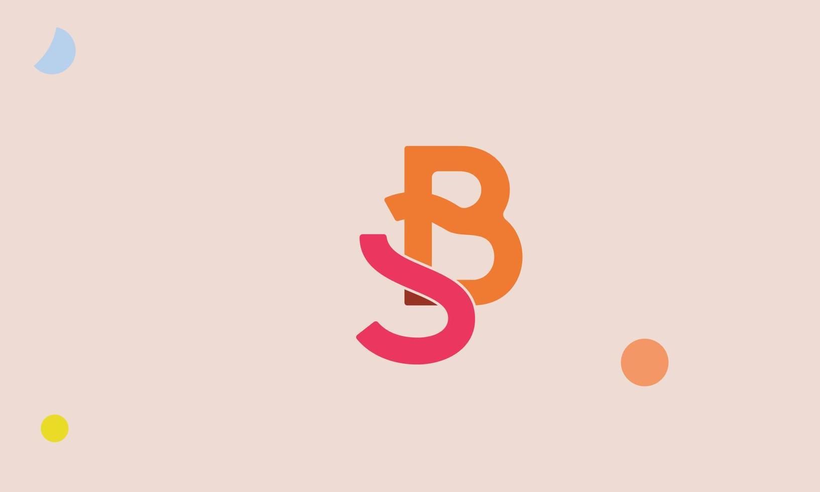 alphabet lettres initiales monogramme logo sb, bs, s et b vecteur