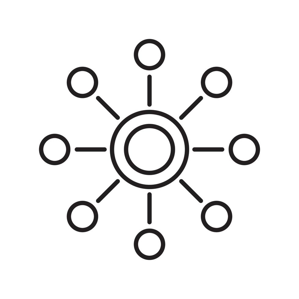 icône de contour de réseau vecteur