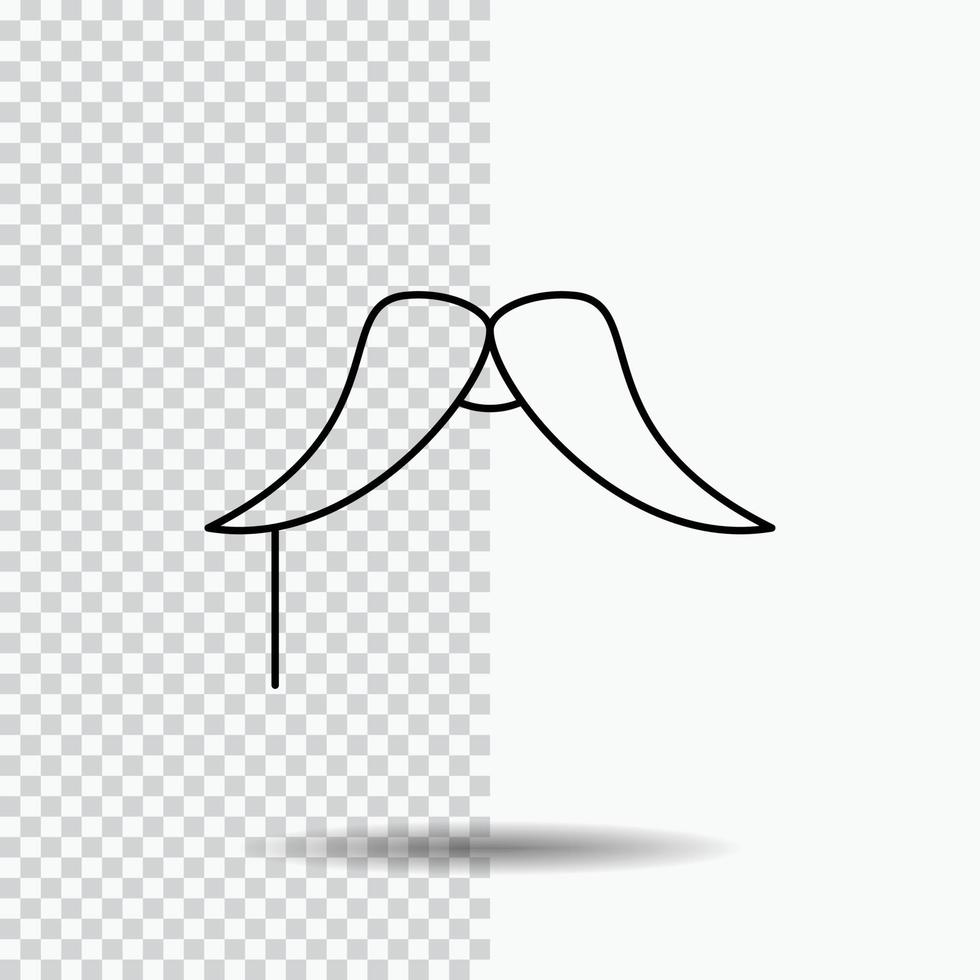 moustache. branché. movember. Masculin. icône de ligne hommes sur fond transparent. illustration vectorielle icône noire vecteur