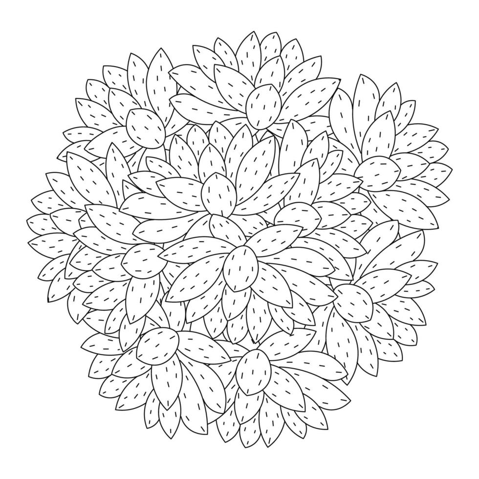fleur de lotus coloriage de simplicité artistique dessiné avec fleur de fleur sur fond isolé vecteur