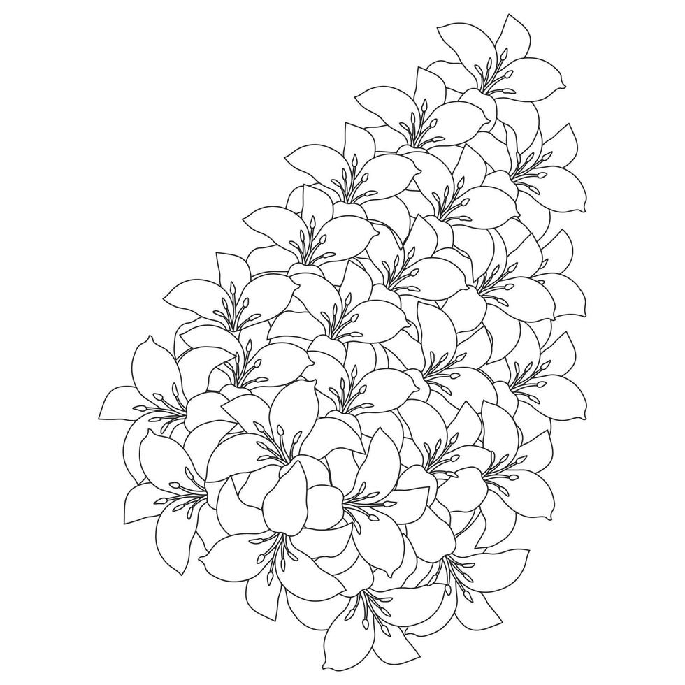 fleur de lys et fleur de lilium coloriage contour dessin au trait décoratif graphiques vectoriels vecteur