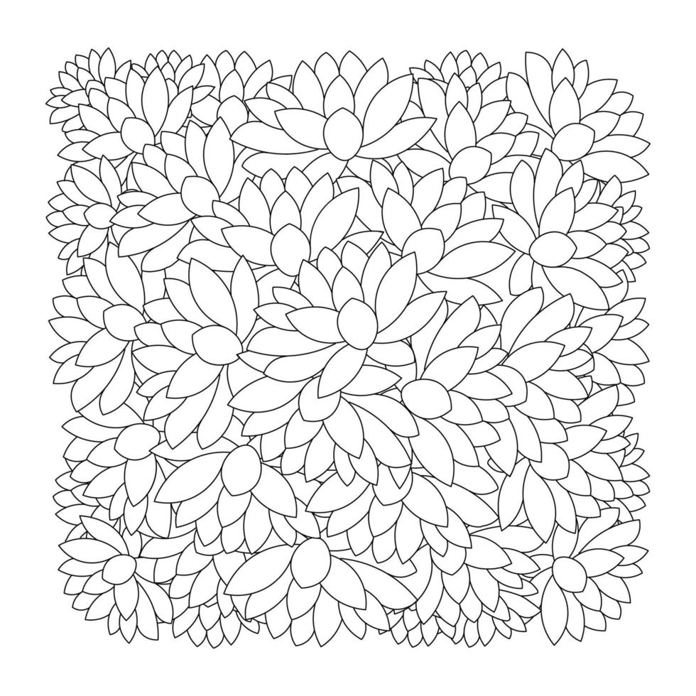 fleur de lotus coloriage de simplicité artistique dessiné avec fleur de fleur sur fond isolé vecteur