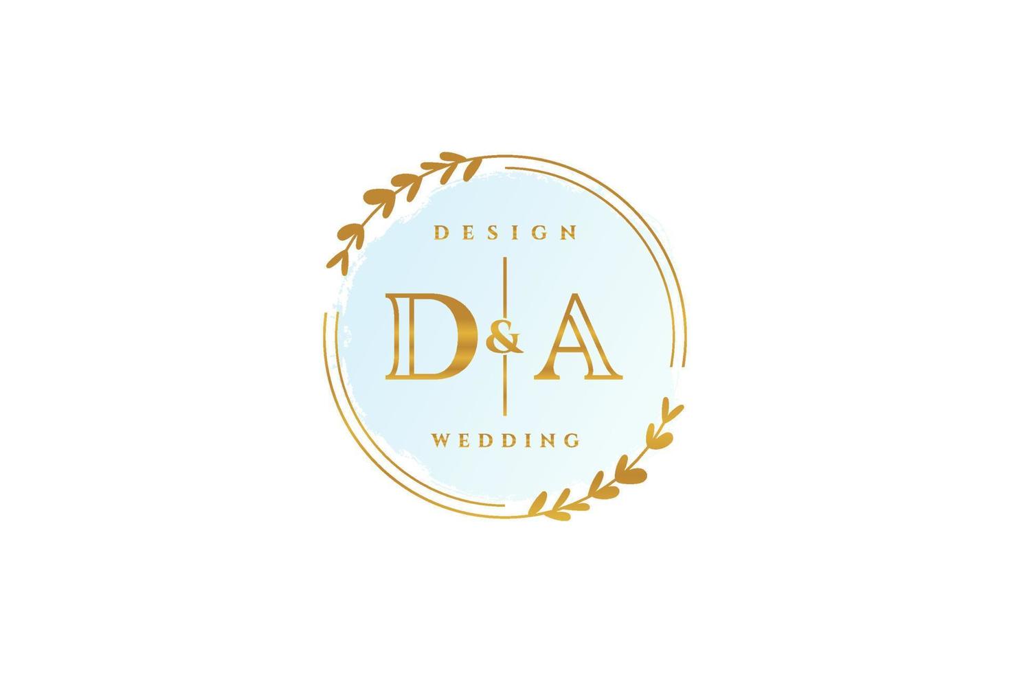 monogramme de beauté initial da et logo d'écriture de conception de logo élégant de signature initiale, mariage, mode, floral et botanique avec modèle créatif. vecteur