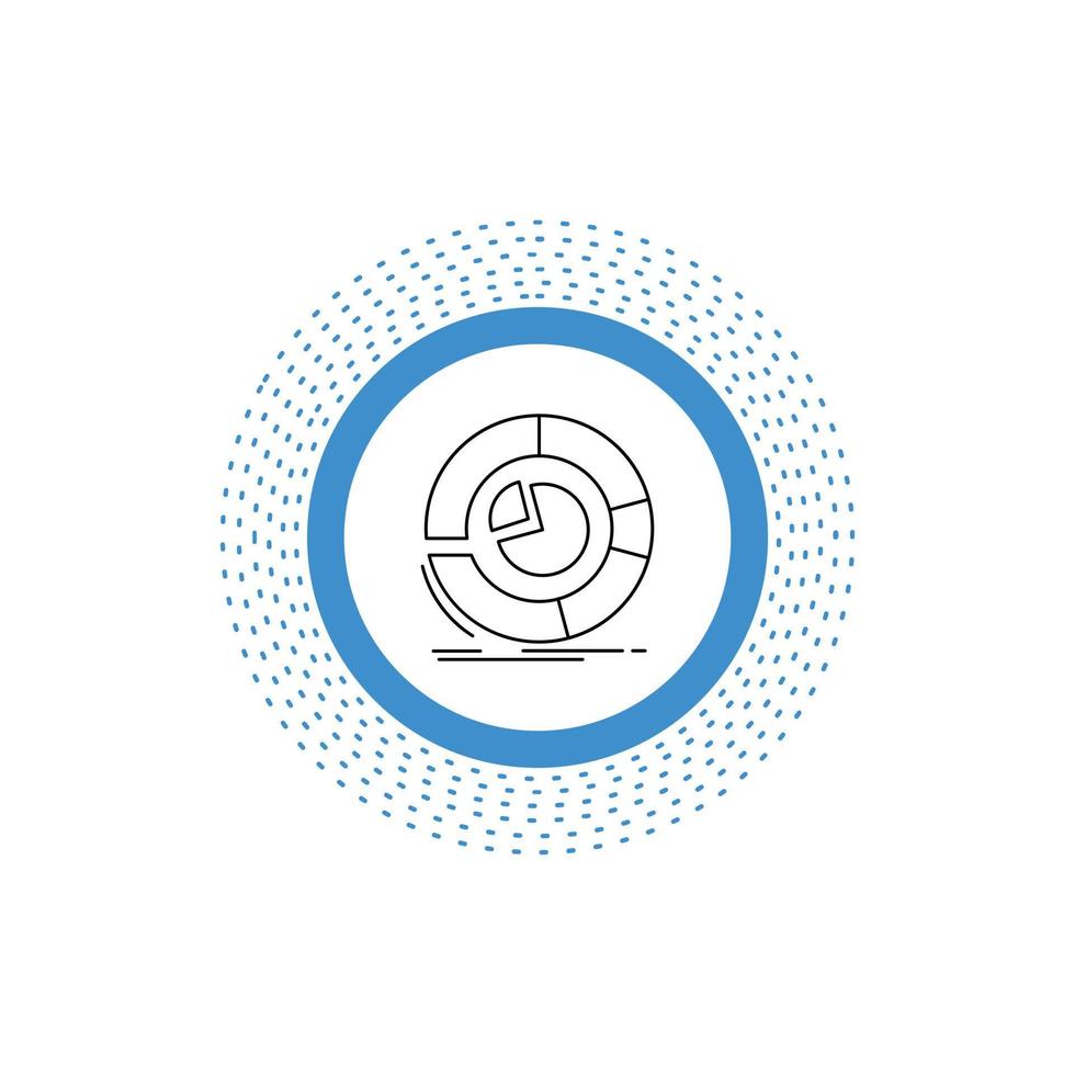 une analyse. analytique. Entreprise. diagramme. icône de ligne de graphique à secteurs. illustration vectorielle isolée vecteur