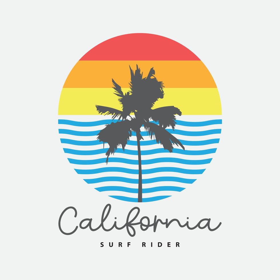 typographie d'illustration californienne. parfait pour la conception de t-shirt vecteur