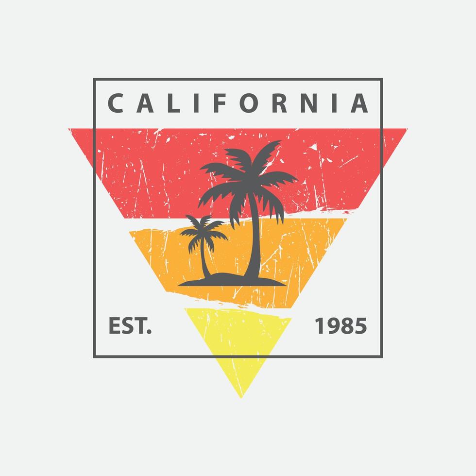 typographie d'illustration californienne. parfait pour la conception de t-shirt vecteur