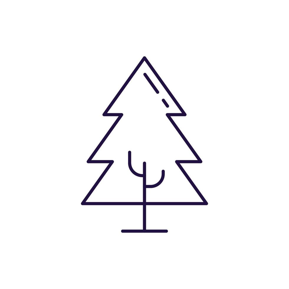 nouvel an, noël, concept de vacances. icône de ligne vectorielle de sapin de Noël dans un style plat moderne. trait modifiable pour les publicités, les sites Web, les magasins, les magasins, les applications, les articles vecteur