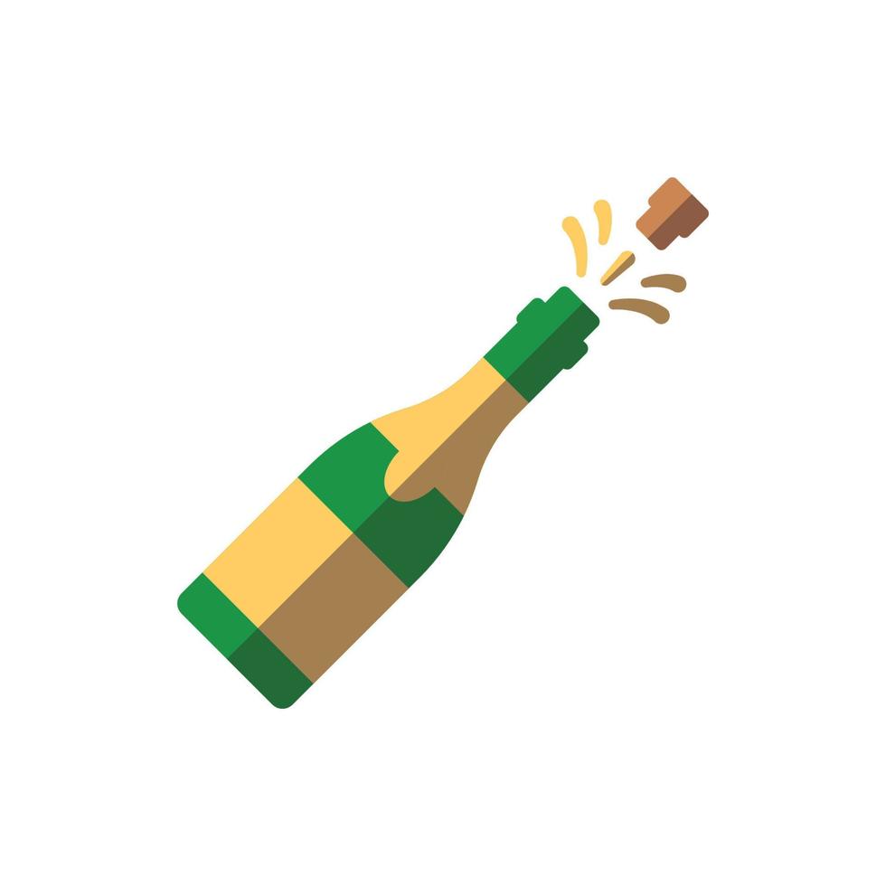 nouvel an, noël, concept de vacances. illustration vectorielle plate de champagne pour les sites web, les applications, les publicités, les livres, les magasins, les magasins vecteur