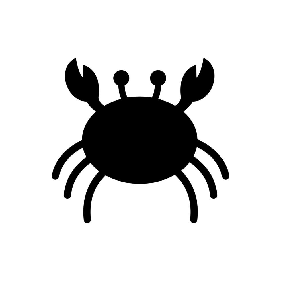icône plate de crabe vecteur