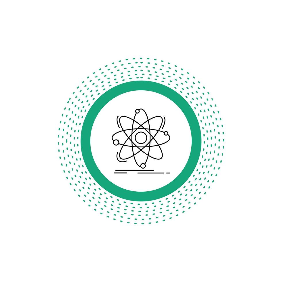 atome. la science. chimie. la physique. icône de la ligne nucléaire. illustration vectorielle isolée vecteur