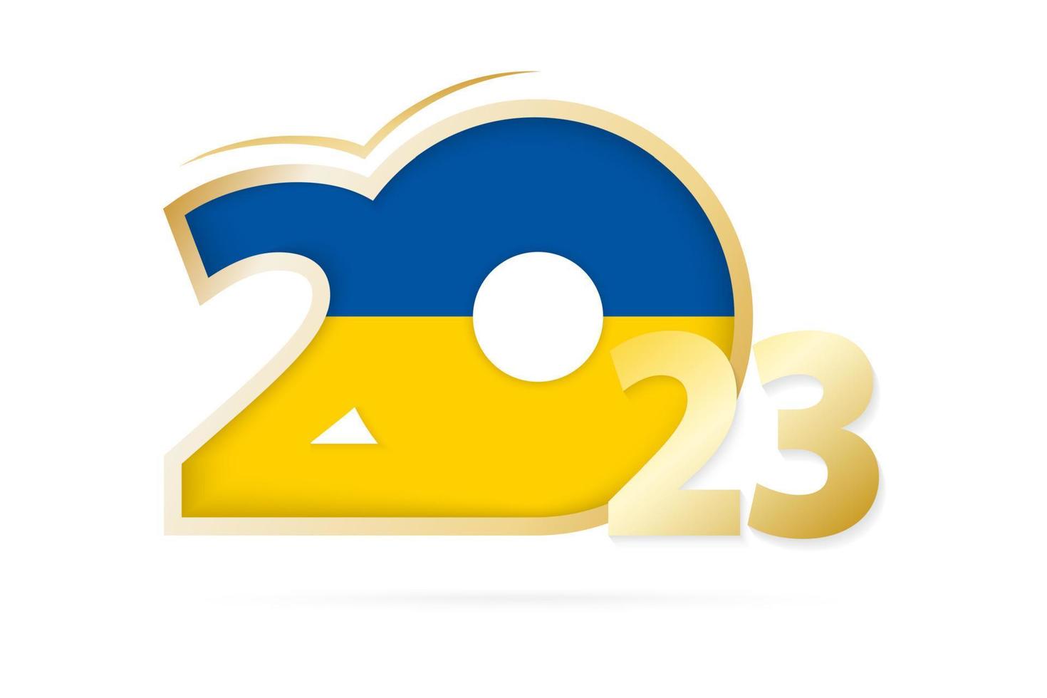 année 2023 avec motif drapeau ukrainien. vecteur