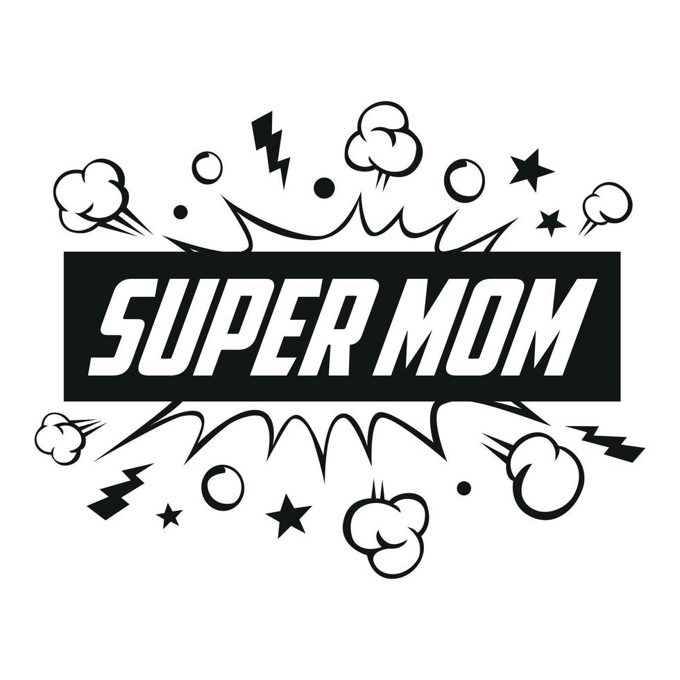 message de super maman dans une bulle sonore. illustration vectorielle d'expression de dessin animé de mot de discours de bulle sonore. bonne fête des mères maman super héros. vecteur