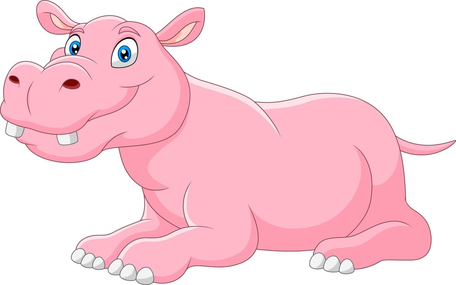 un dessin d'hippopotame drôle heureux vecteur