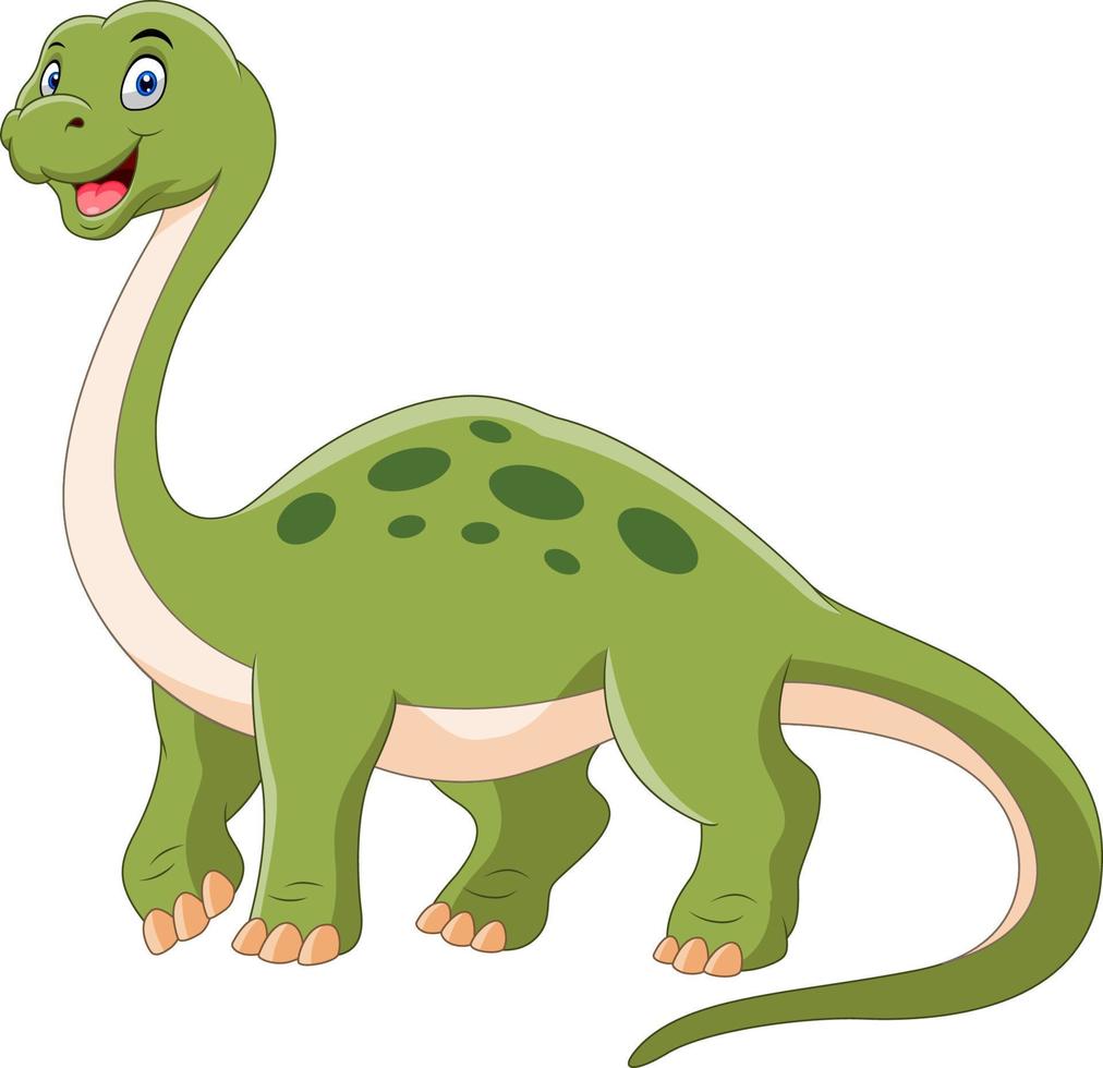 un dessin animé mignon dino souriant vecteur