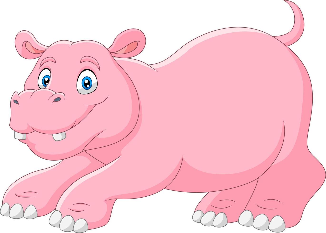 un dessin d'hippopotame drôle heureux vecteur