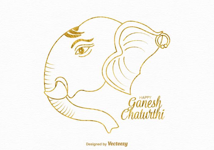 Carte graphique gratuite Happy Ganesh Chaturthi vecteur