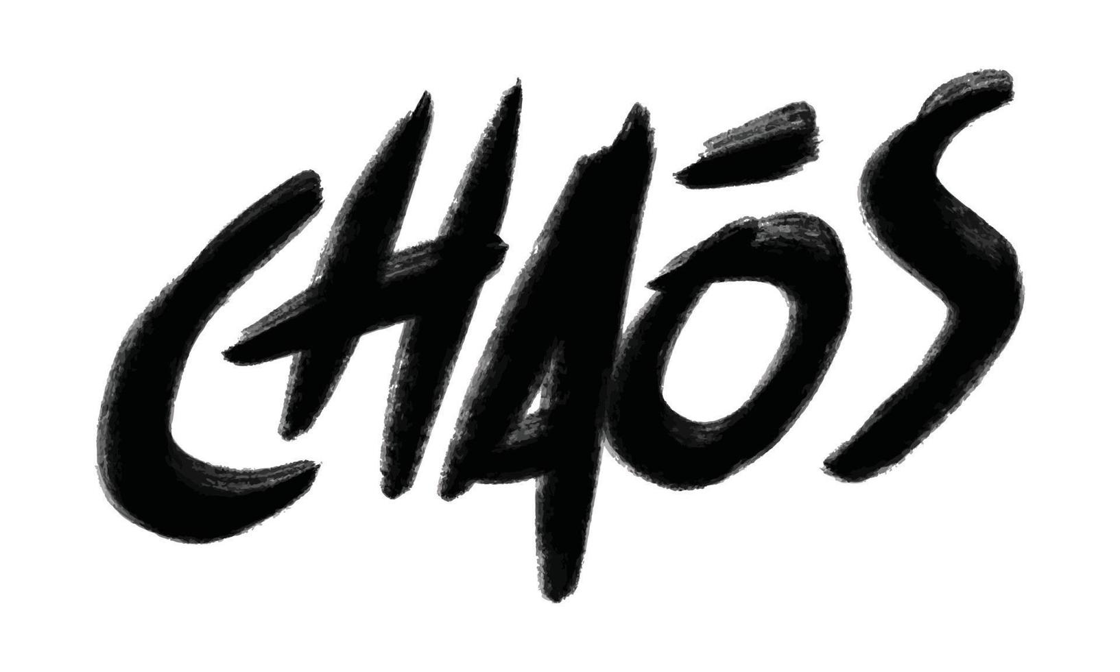 chaos mot texte illustration dessinés à la main pour l'autocollant et l'élément de conception vecteur