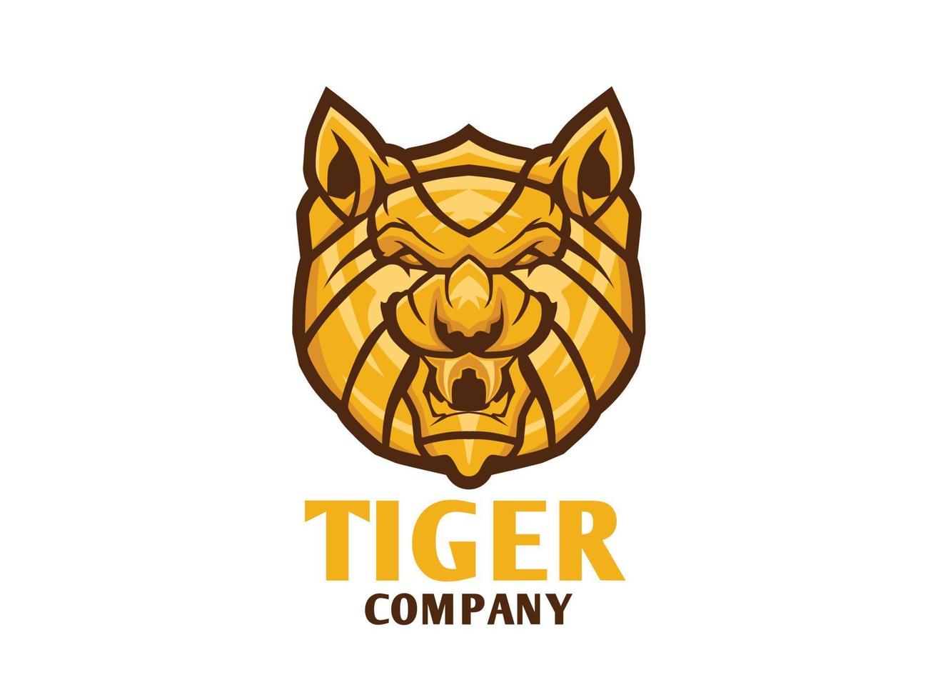 logo tête de tigre vecteur