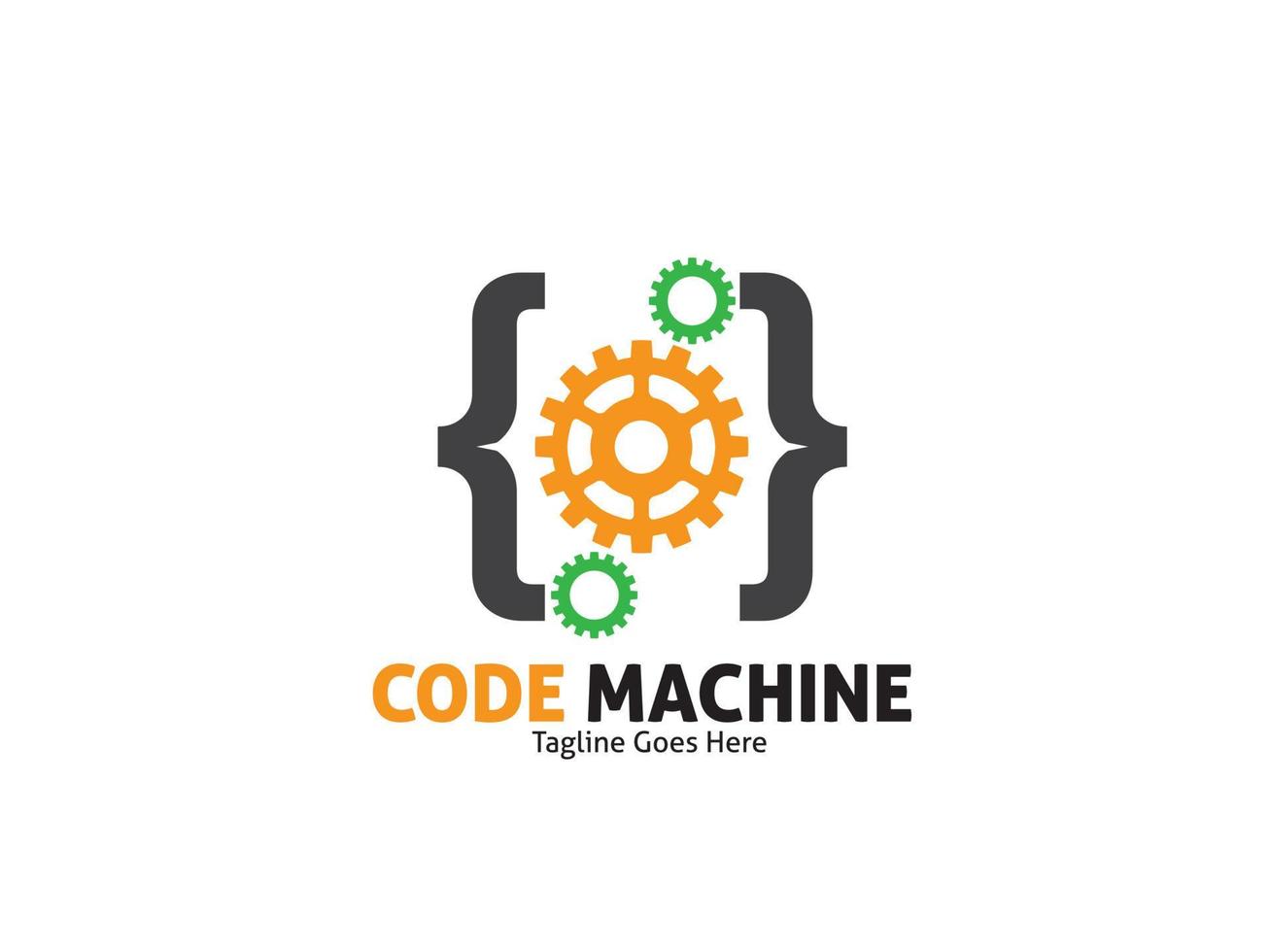 logo machine à code vecteur