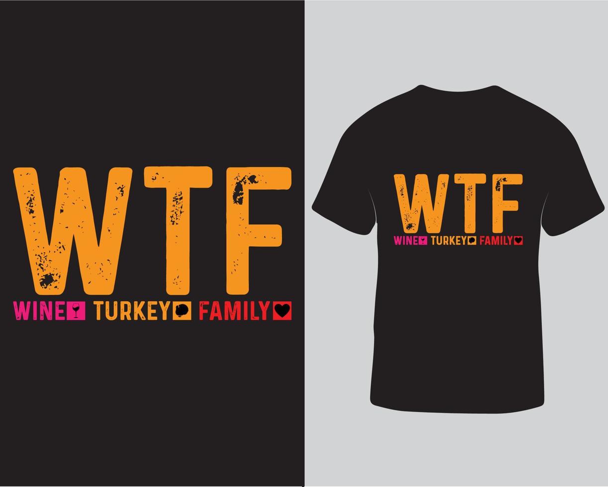 wtf thanksgiving modèle de conception de tshirt téléchargement pro vecteur