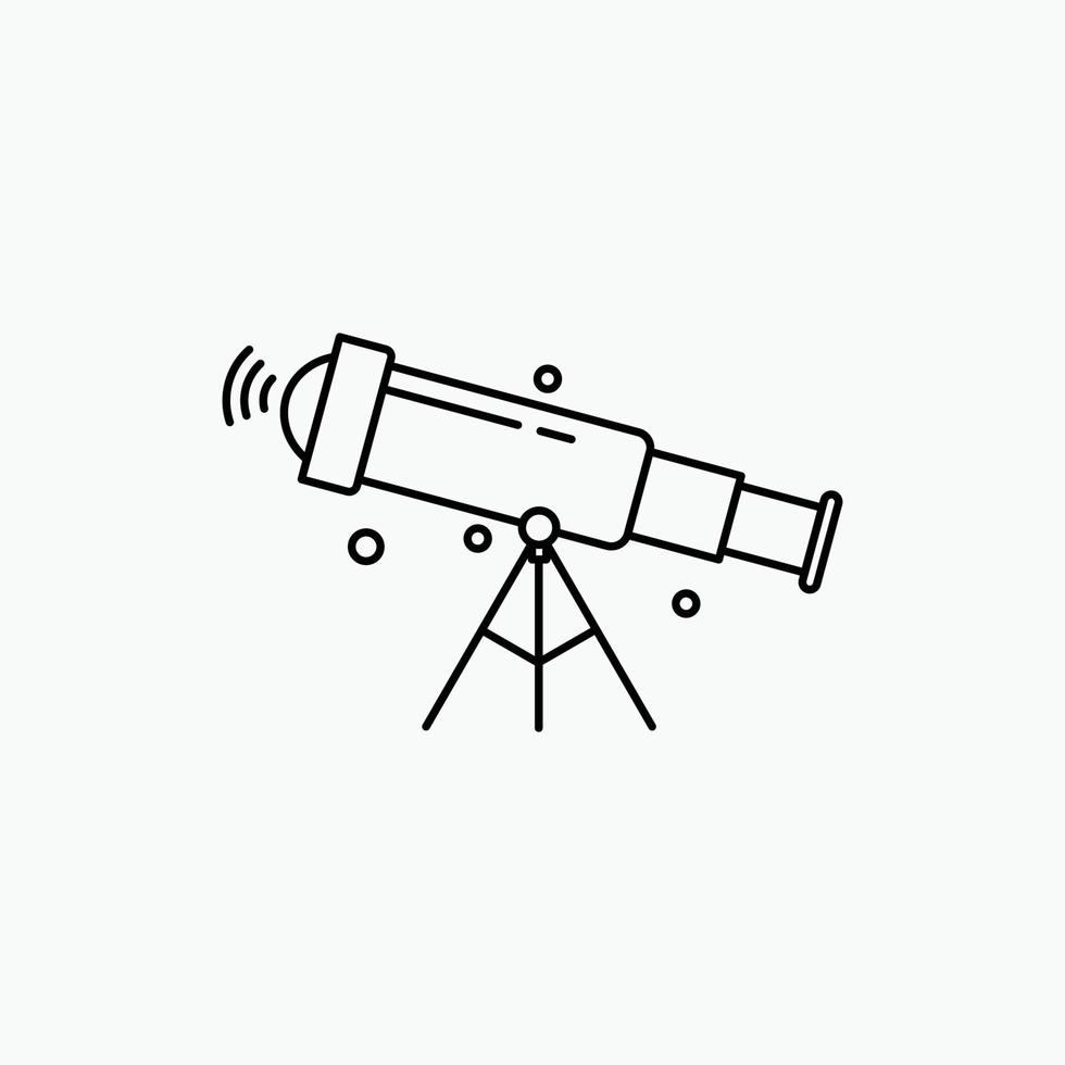 télescope. astronomie. espace. voir. icône de la ligne de zoom. illustration vectorielle isolée vecteur