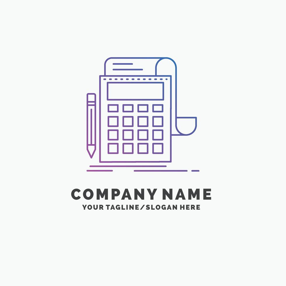 comptabilité. Audit. bancaire. calcul. modèle de logo d'entreprise violet calculatrice. place pour le slogan vecteur