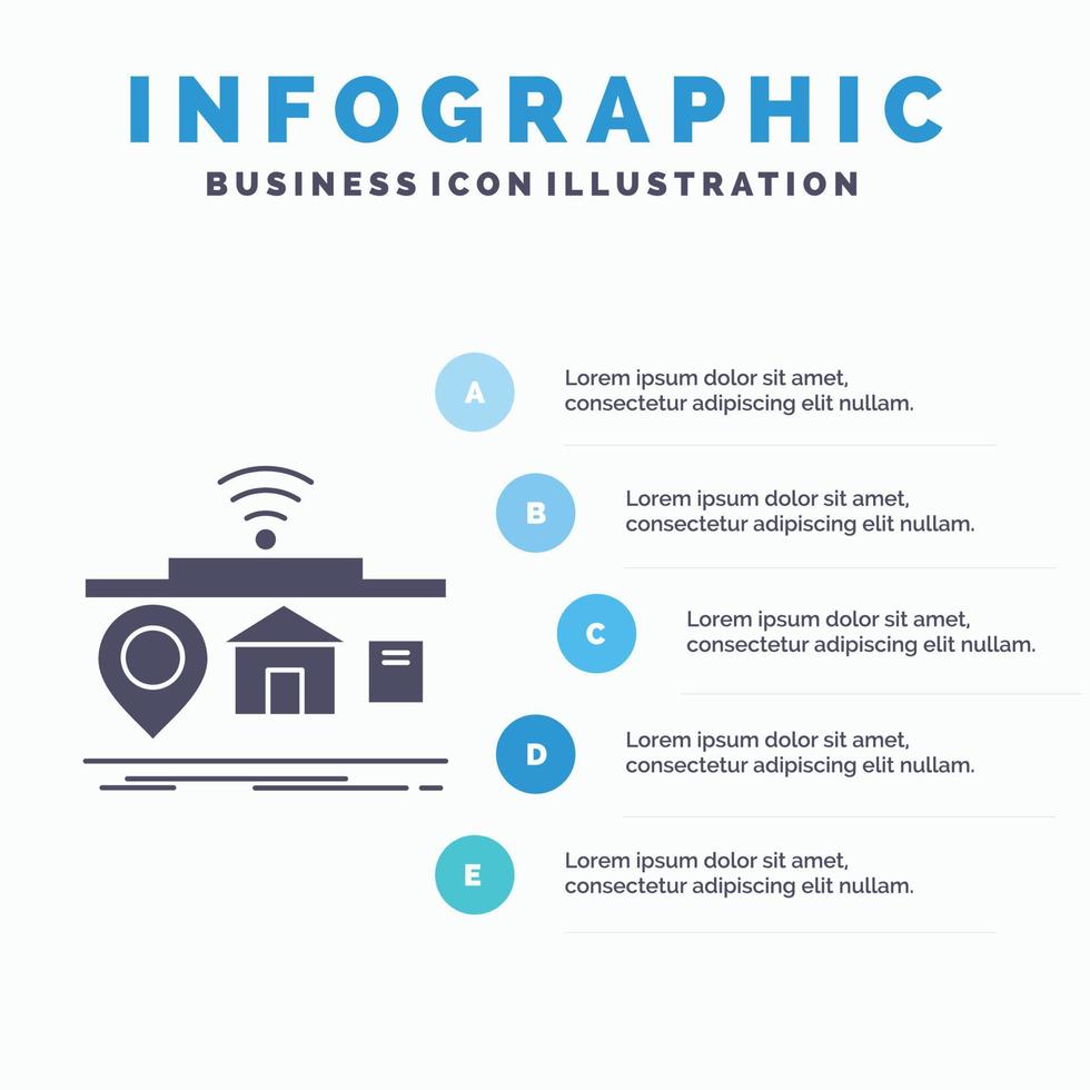 iot. gadgets. l'Internet. de. modèle d'infographie de choses pour le site Web et la présentation. icône grise de glyphe avec illustration vectorielle de style infographique bleu. vecteur