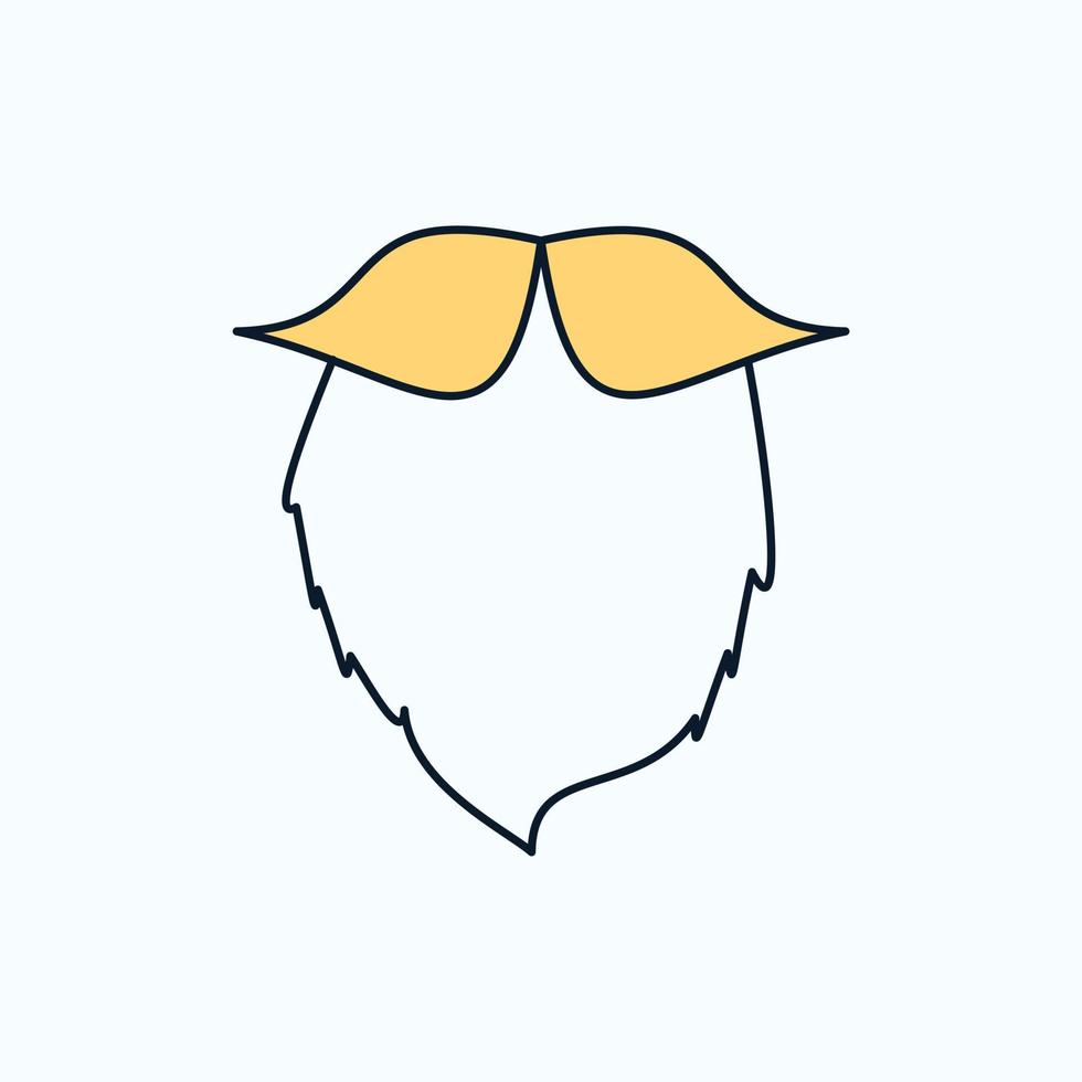 moustache. branché. movember. porté. icône plate hommes. signe et symboles verts et jaunes pour le site Web et l'application mobile. illustration vectorielle vecteur