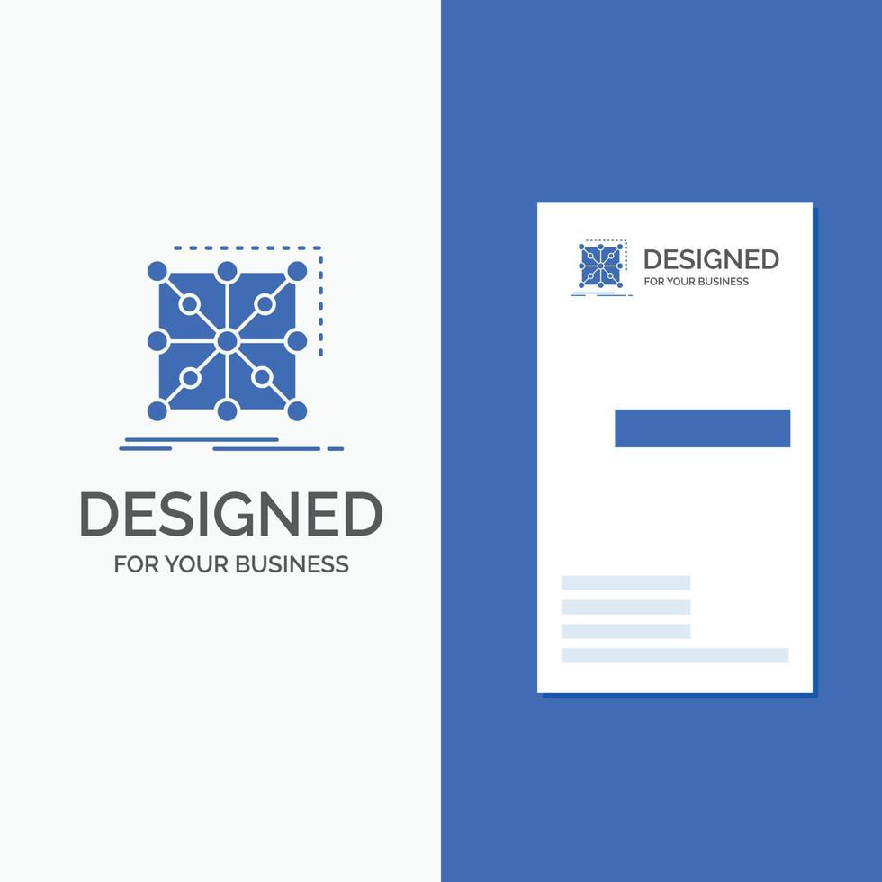 logo d'entreprise pour les données. cadre. application. groupe. complexe. modèle de carte de visite bleu vertical. vecteur