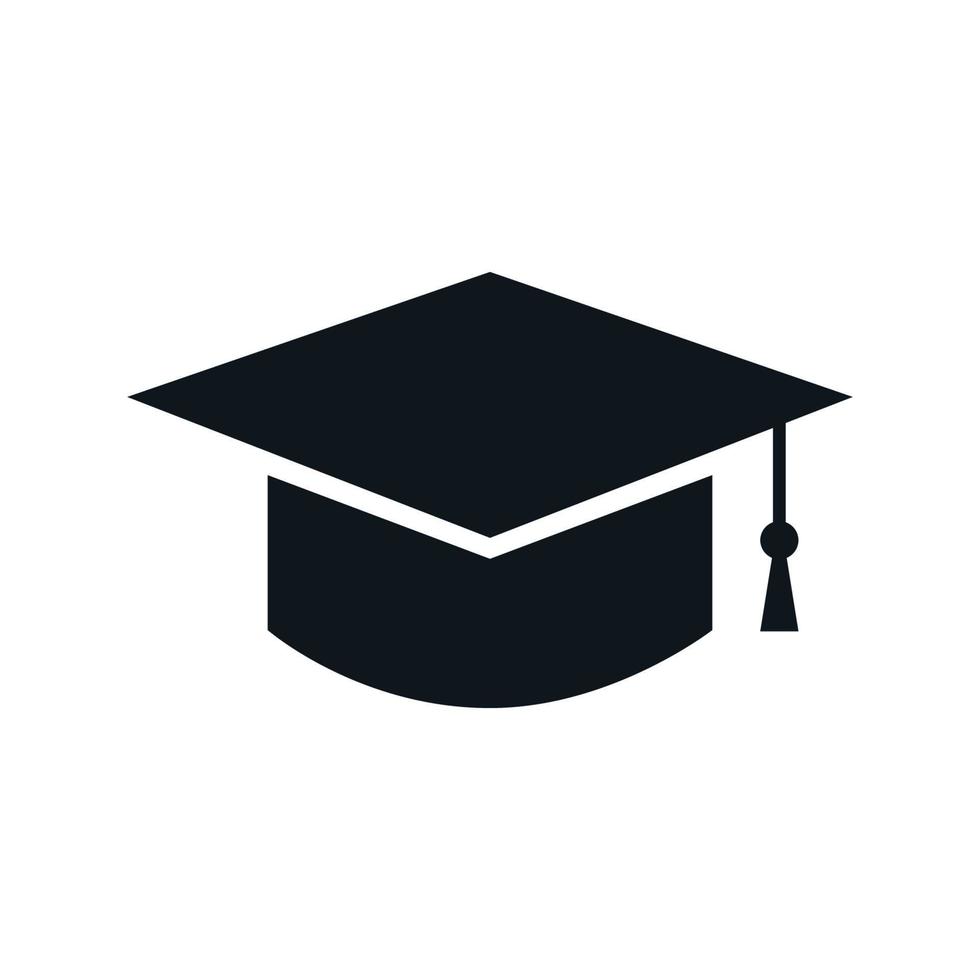 icône de chapeau de graduation. symbole de l'éducation et signe illustration vectorielle vecteur