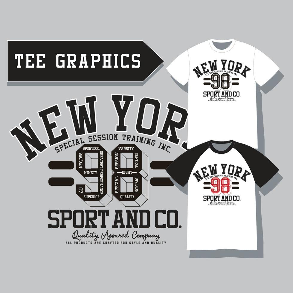 conception de t-shirt vecteur de new york. peut être utilisé pour l'impression de t-shirts, l'impression de tasses, les oreillers, la conception d'impressions de mode, les vêtements pour enfants, les baby showers, les salutations et les cartes postales. conception de t-shirt