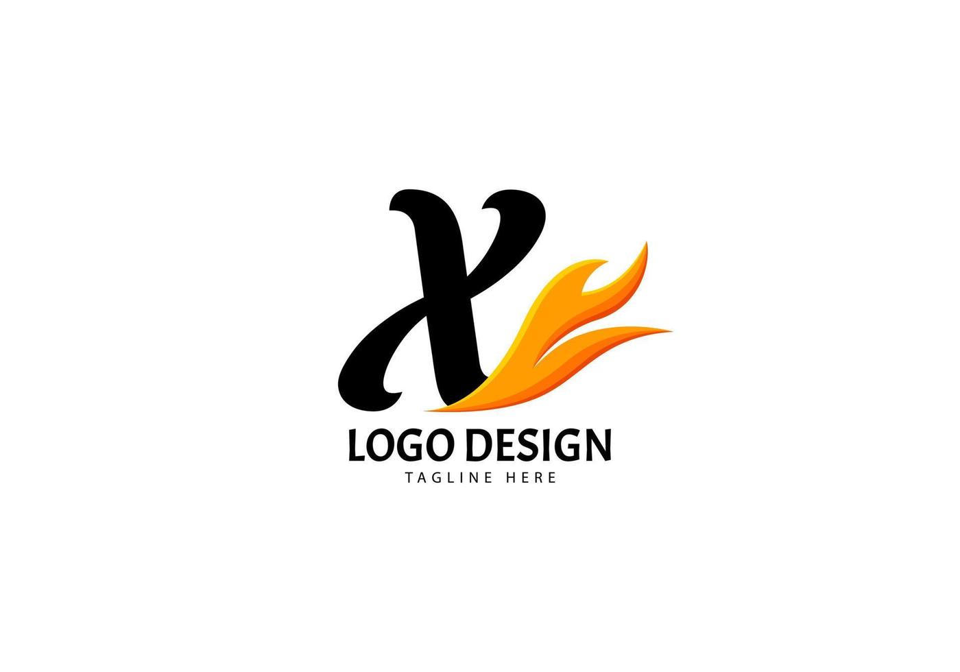 logo lettre x feu pour marque ou entreprise, concept minimaliste. vecteur