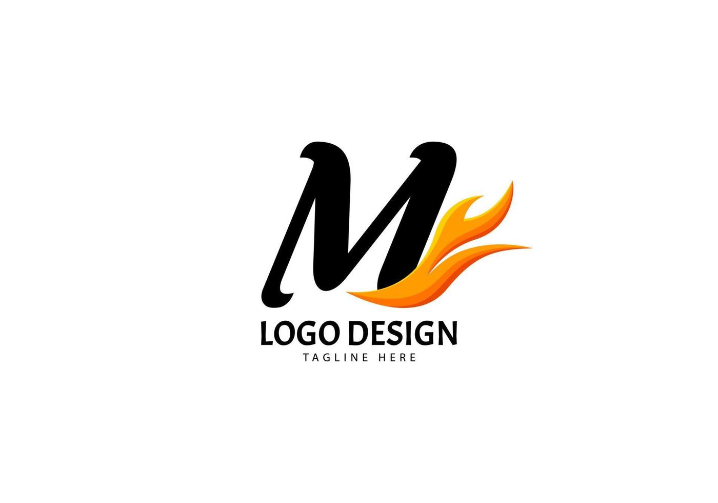 lettre m fire logo pour marque ou entreprise, concept minimaliste. vecteur