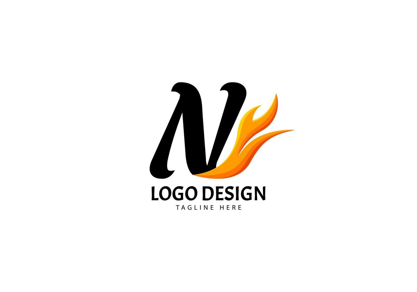 logo lettre n fire pour marque ou entreprise, concept minimaliste. vecteur
