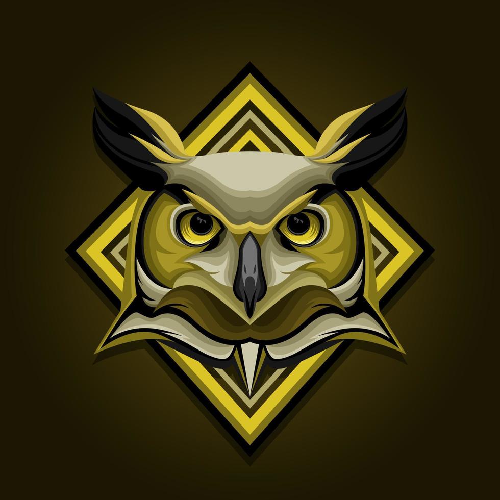 illustration de logo vectoriel mascotte hibou