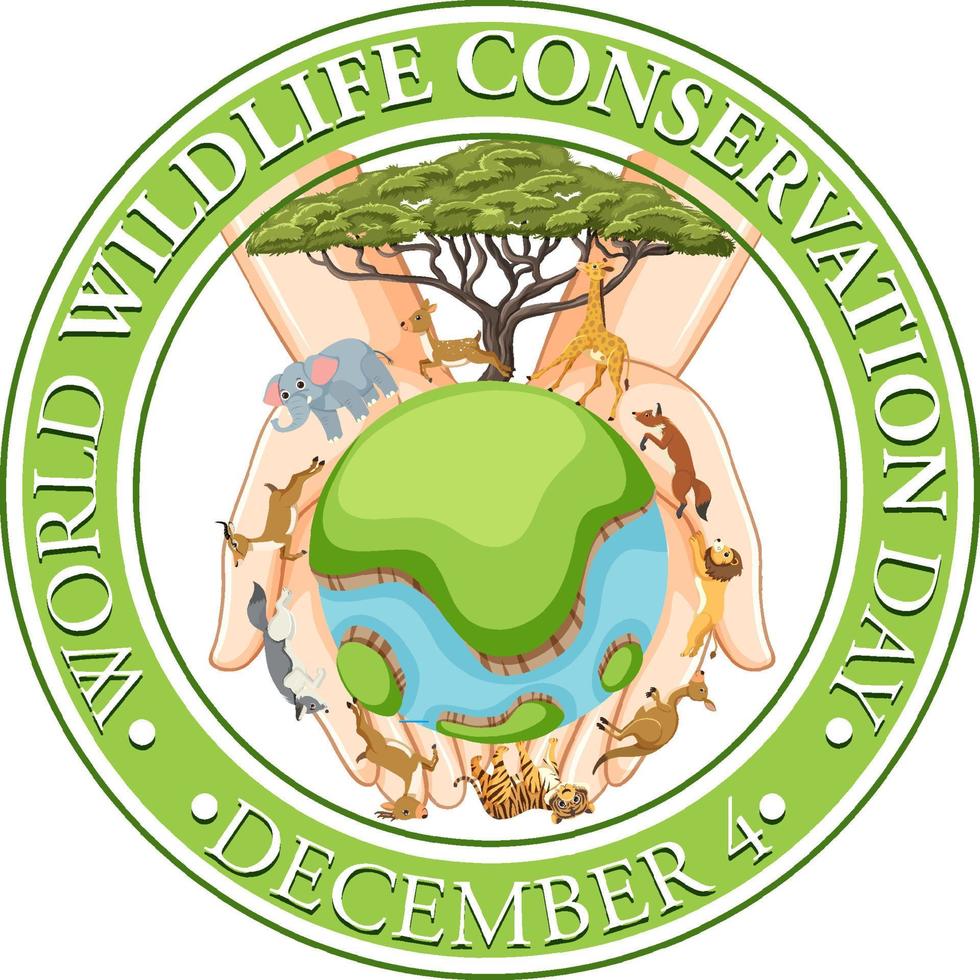 modèle d'affiche de la journée mondiale de la conservation de la faune vecteur