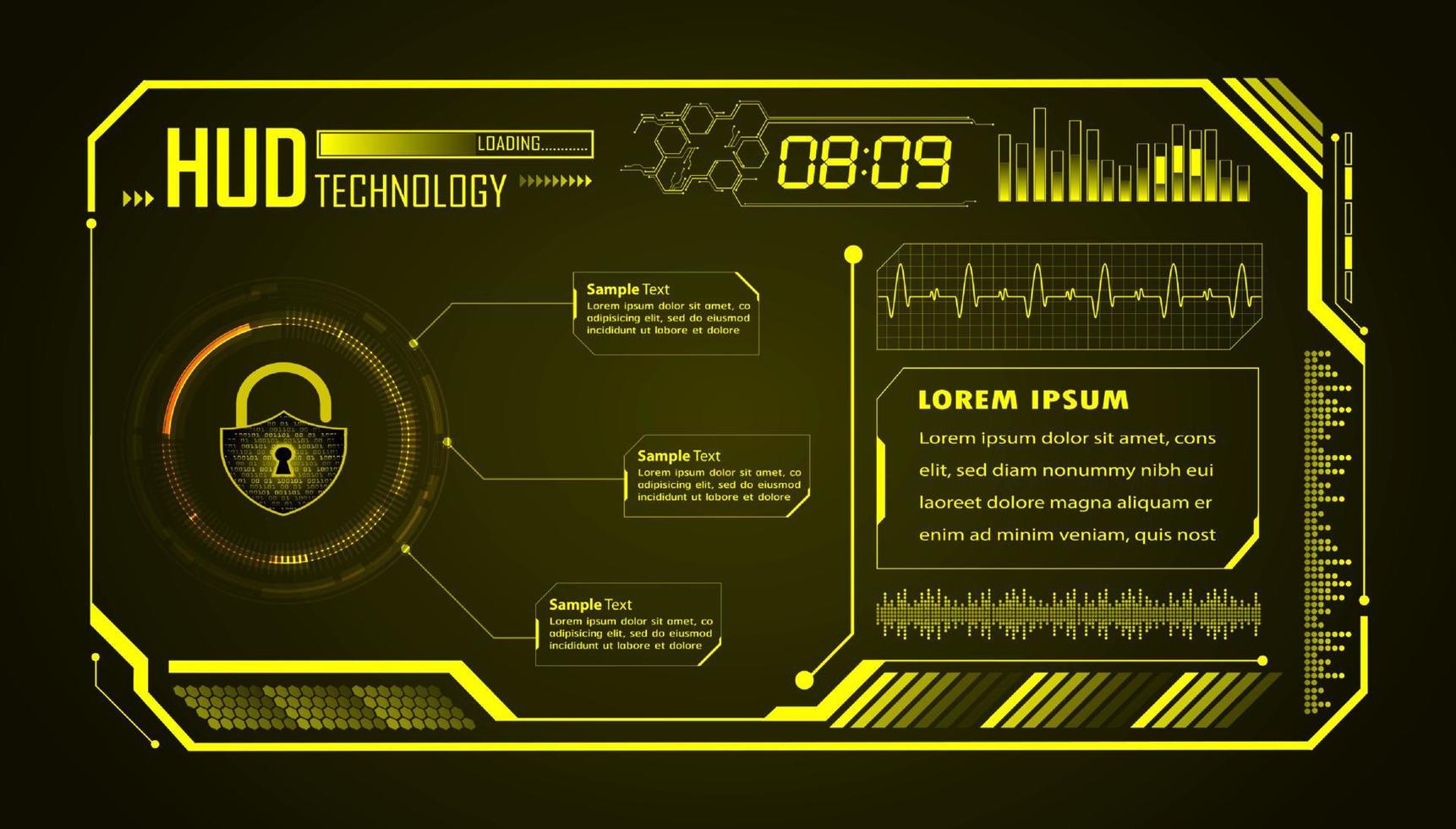 fond de technologie hud moderne vecteur