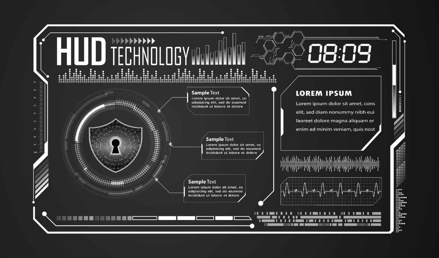 fond de technologie hud moderne vecteur