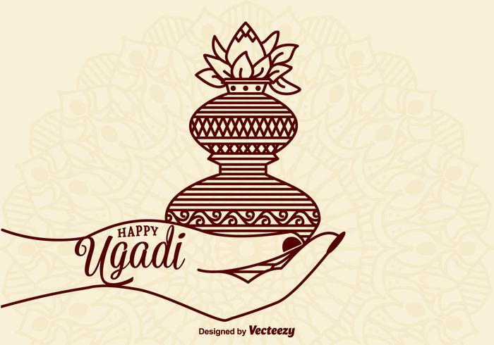 Carte Happy Happy Happy Vector d'Ugadi