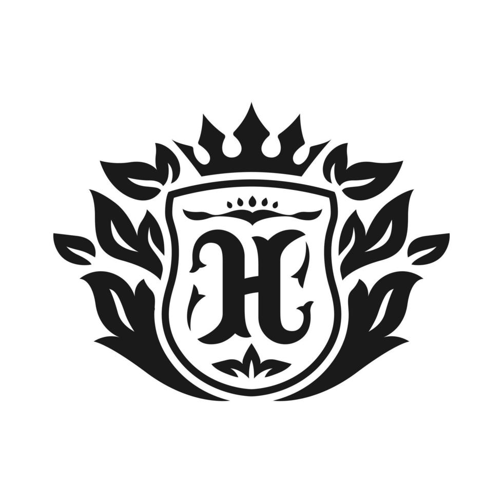 logo de luxe. crêtes héraldiques avec bouclier vecteur