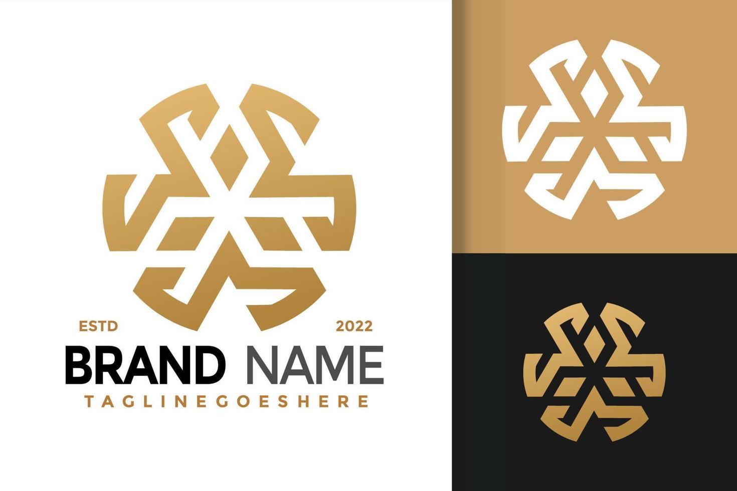 création de logo triangle doré de luxe, vecteur de logos d'identité de marque, logo moderne, modèle d'illustration vectorielle de conceptions de logo